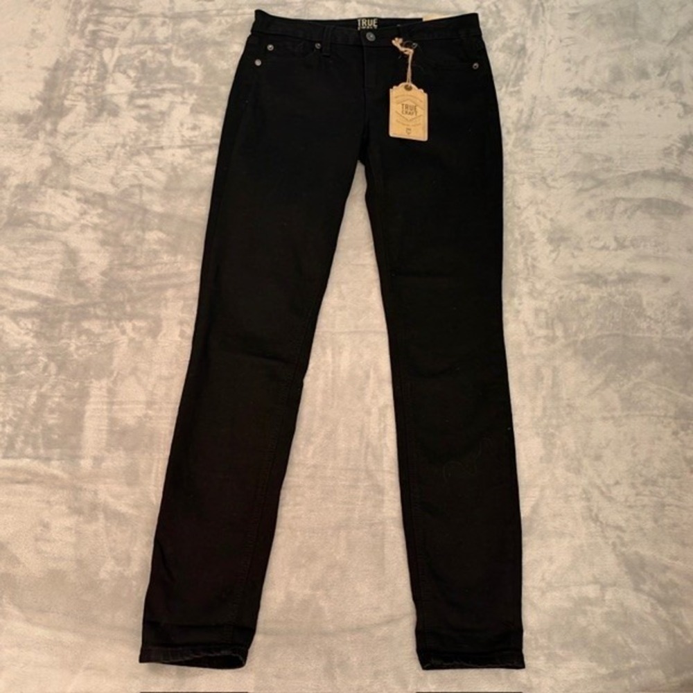 NWT True Craft Black Ankle Skinny Jeans Juniors 7 Super Soft Stretch